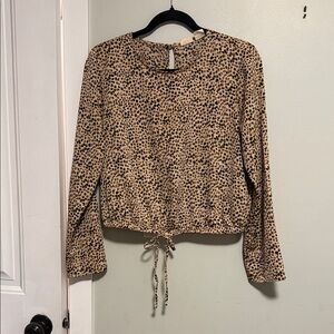 Levi's |  Tan Leopard Print Blouse - Long Sleeve - Medium